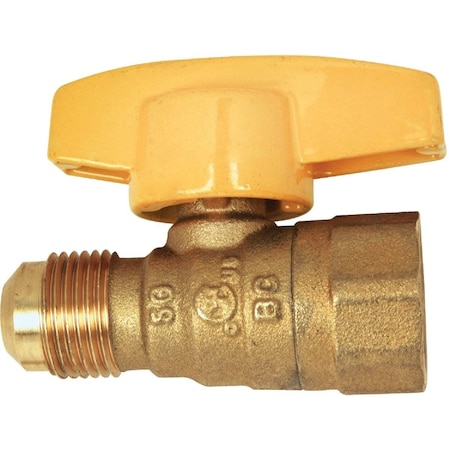 Dormont 1/2 In. OD Male Flare x 1/2 In. FIP Forged Brass Gas Shutoff Valve 91-2032R